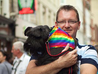 London Soho gay man and dog