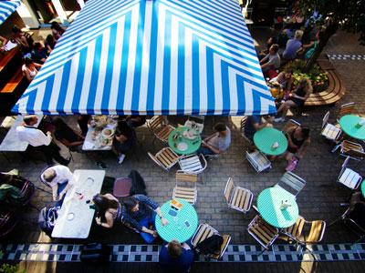 London Kingly Court people having coffee